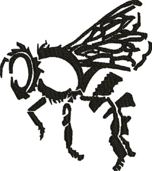 Bee Silhouette machine embroidery