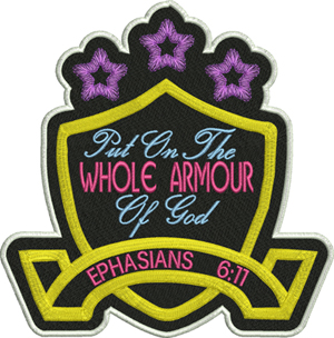 Armour of God-Armour of God, God, Ephesians, bible, Christian, machine embroidery