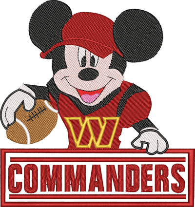 Commanders Mickey-Commanders Mickey,Washington,redskins, foot ball, machine embroidery