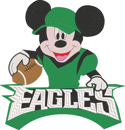 Eagles Mickey-Eagles, football, sports, character, philly, machine embroidery