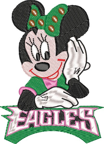 Eagles Minnie-Eagles, football, machine embroidery
