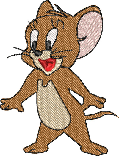 Jerry-Jerry, Mouse, Tom and Jerry, cartoon, machine embroidery