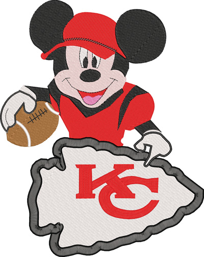 Kansas City Mickey-Kansas City, football, machine embroidery