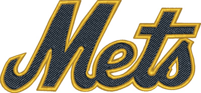 Mets in Gold-Mets in Gold, baseball, major league, sports, machine embroidery