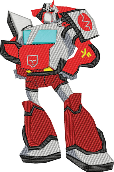 Ratchet-Ratchet,transformers, character, machine embroidery