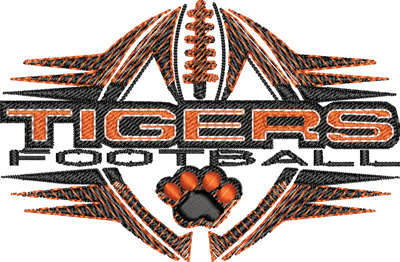 Tigers football logo-Tigers football logo, Clemson, school, sports, university, football, machine embroidery, college