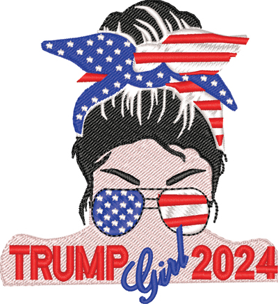 Trump Girl-Trump Girl, Trump, Republican, President, machine embroidery