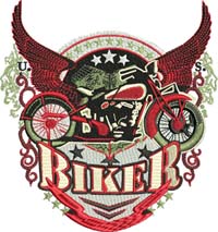 US Biker-Biker, USA, motorcycle, bikers, machine embroidery, motorcycle embroidery