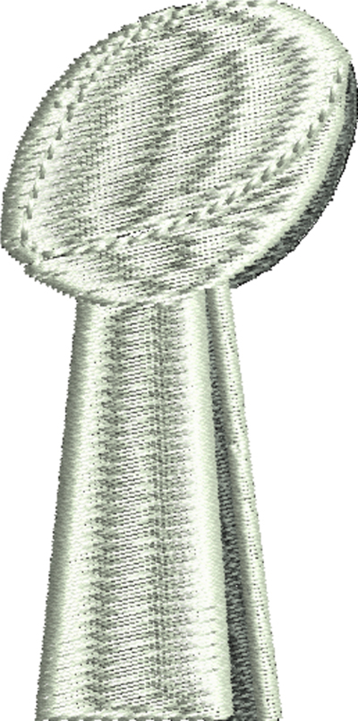 Trophy-Trophy, Lombardo trophy, super Bowl. football, machine embroidery